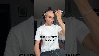 MEN WIG INSTALL TUTORIAL 😱 wigs hairstyles curlyhair menwig lacefront [upl. by Eus]