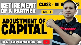 Retirement of Partner Adjustment of CapitalChapter 5Class 12thTs Grewal question 41accounts [upl. by Lemon]