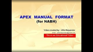 NABH Apex Manual format [upl. by Xantha]