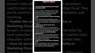 Salesforce Marketing Cloud Interview Questions and Answers salesforcefighters interview [upl. by Annav]