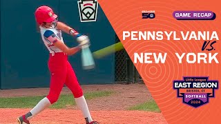 Game Highlights Pennsylvania vs New York  Little League Softball MidAtlantic Region Tournament [upl. by Kira252]