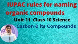 Class 10 Science IUPAC rules for naming organic compounds  Carbon and its Compounds [upl. by Elli]