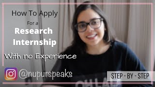 How To Apply For Research Internships With No Experience  Step by Step [upl. by Rosette809]