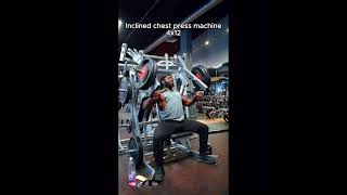 Plate Loaded Incline Chest press Good upper chest machines bodybuilding chest stgmshorts [upl. by Natsyrk]