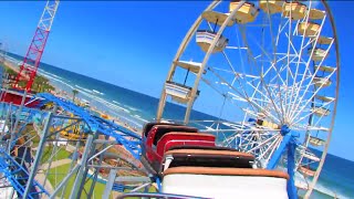 Daytona Beach Boardwalk Amusements Sand Blaster Roller Coaster POV [upl. by Anaul448]