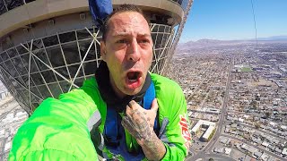 SKY JUMP AT THE STRAT LAS VEGAS  TERRIFYING Travel Vlog [upl. by Earehc442]