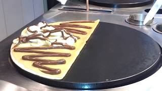 Nutella Banana and Nutella Strawberry Blueb Crepe [upl. by Lehplar]