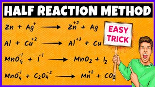 Half Reaction Method to Balance Redox Reactions [upl. by Oreves]