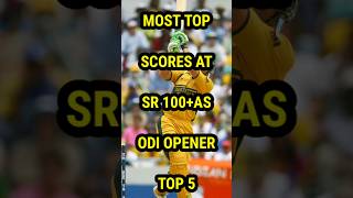 MOST TOP SCORES AT SR 100AS ODI OPENER TOP 5 cricket shorts [upl. by Anaik]