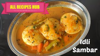 idli sambar  hotel style idli sambar  tiffin sambar  All Recipes Hub [upl. by Minny]