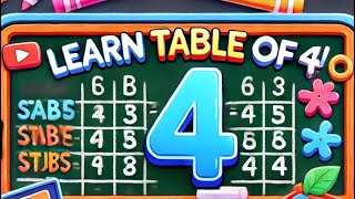 TABLE OF 4FOUR TIME MULTIPLICATIONMATHS CLASSTABLES LEARNING FOR KIDS [upl. by Annod]