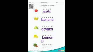 Unscramble words worksheetWorksheet for unscramble words fruit englishlanguage vocabulary [upl. by Christye299]