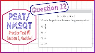 PSAT  NMSQT Question 22 from Practice Test 1 Section 2 Module 1 [upl. by Duile]