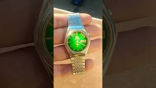 vintage Orient crystal 21 jewels automatic green dial [upl. by Tabby]