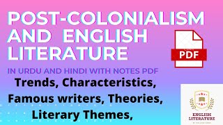 Post Colonial English Literature TrendsTheoriesCharacteristics Literary Themes Literary Figures [upl. by Cahan]