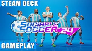 Sociable Soccer 24 Steam Deck Gameplay [upl. by Jacquenette]