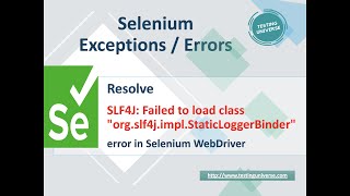 Resolve SLF4J Failed to load class quotorgslf4jimplStaticLoggerBinderquot in Selenium WebDriver [upl. by Ekard408]