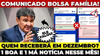 ⚠️SAIU 1 BOA e 1 MÁ NOTÍCIA para quem é do BOLSA FAMÍLIA ANTECIPAÇÃO e novos BLOQUEIOS em DEZEMBRO [upl. by Strohben]