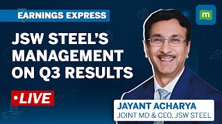 Live JSW Steel Joint MD amp CEO Jayant Acharya On Q3 Results Future Outlook amp Acquisition Plans [upl. by Yema]