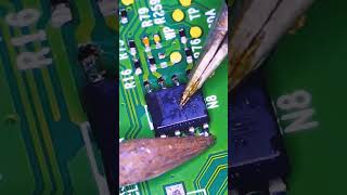 Smd Ic Soldering Technique👍 soldering repair electronic [upl. by Attelrac]