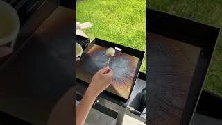 how to season a Blackstone griddle blackstone blackstonegriddle asmr outdoorcooking [upl. by Inatsed]