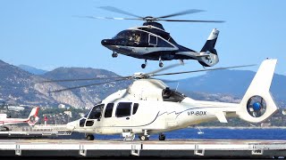 Luxurious Airbus Helicopters H155 EC155 B1 takeoff amp landing at Monaco heliport  avgeek [upl. by Eidoj]