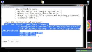 installing installation manager IM v 1 6 by using the imcl command on windows [upl. by Sallie750]