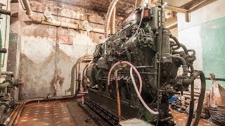 Diesel generator engine cold start after 10 years in bunker GRAUZTILV ENGLATRUS SUBS [upl. by Tnomal]