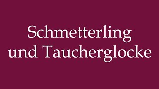 How to Pronounce Schmetterling und Taucherglocke Butterfly and diving bell in German [upl. by Stefa116]