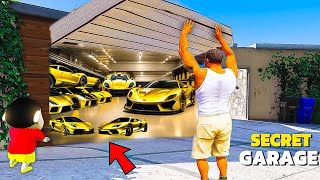 GTA 5  Franklin amp Shinchan Opened Secret Gold Garage amp Found Gold Super Cars In Garage In GTA 5 [upl. by Hylan]