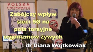 Zabójczy wpływ sieci 5G na pola torsyjne organizmów żywych  dr Diana Wojtkowiak [upl. by Vtarj]