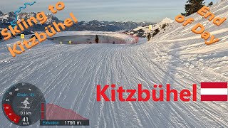 4K Skiing Kitzbühel End of Day Ski to Kitzbühel via StreifFamilienabfahrt Austria GoPro HERO11 [upl. by Wilkison428]