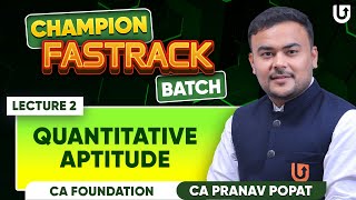 QA Maths CA Foundation  Ratio Proportion Indices Logarithm  L2  Fastrack Batch  CA Pranav Popat [upl. by Aznola]