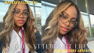 A DAY IN THE LIFE OF A FLIGHT ATTENDANT VLOG ✈️☁️  PURSER  NEW ORLEANS [upl. by Horvitz]