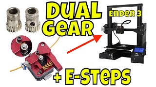 Dual Drive Gear Extruder Upgrade  E Steps on Creality Ender 3 [upl. by Kcaj]