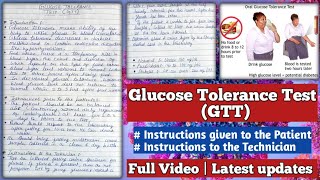 Glucose Tolerance Test GTT  glucose Tolerance Test biochemistry  Instructions given to patients [upl. by Enillebyam313]