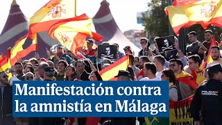 Manifestación contra la amnistía ante el congreso del socialismo europeo en Málaga [upl. by Aliakam842]