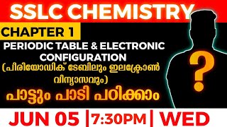 SSLC CHEMISTRY CHAPTER1  PERIODIC TABLE amp ELECTRONIC CONFIGURATION  MS SOLUTIONS [upl. by Hansiain]