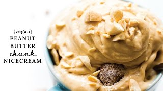 Peanut Butter Chunk Nice Cream vegan amp glutenfree [upl. by Eniagrom]