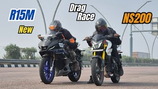 NS200 vs R15M Carbon Fiber Edition Drag Race [upl. by Lanevuj]