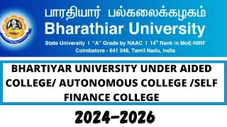 Bharathiar University under aidedselffinance meritManagement autonomous aided autonomous college [upl. by Notnil]