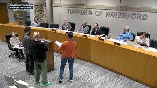 Haverford Township Zoning Hearing Board Meeting  November 7 2024 [upl. by Alrahs114]