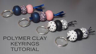 Polymer Clay Keyring Tutorial  How to make Polymer Clay Beads Turn Polymer Clay Cane into a Bead [upl. by Burford]