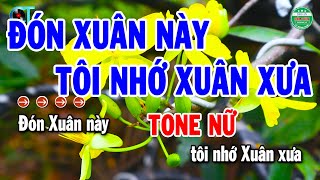 Karaoke Đón Xuân Này Tôi Nhớ Xuân Xưa Tone Nữ Nhạc Xuân Dễ Hát 2025  Cẩm Tiên Organ [upl. by Porett]