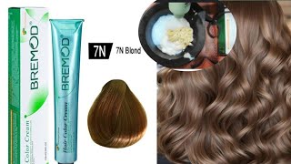 Hair Dye at Home  Bremod Hair Colour 7N  Natural brown colour  new look by Sidra [upl. by Ezri]