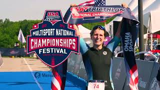 Highlights Duathlon Aquathlon Youth Race at 2024 USA Triathlon Multisport National Championships [upl. by Bryana]