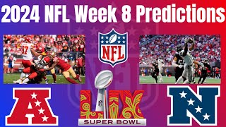 NFL 2024 Week 8 Game Predictions  NFL Predictions [upl. by Herrick]