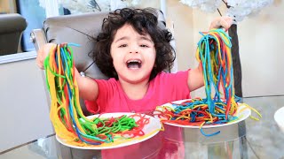 Baby and Sarah are preparing colored noodles [upl. by Nahsar]