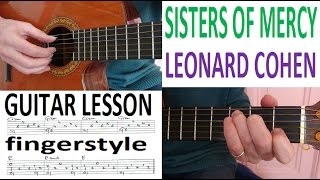 SISTERS OF MERCY  LEONARD COHEN  fingerstyle GUITAR LESSON fingerstyle [upl. by Girardi]