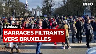 Les convois dits quotde la libertéquot arrivent sur Bruxelles  RTBF Info [upl. by Deny639]